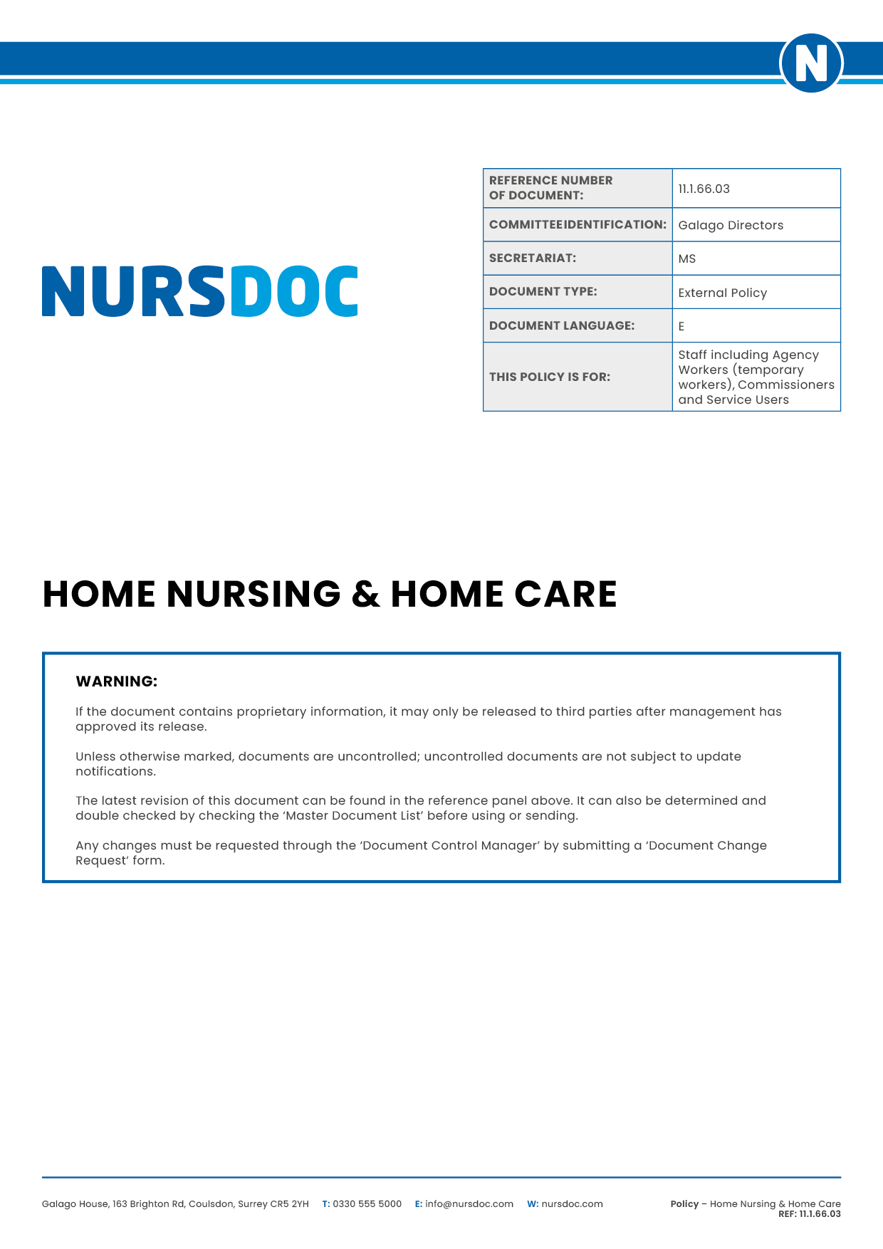 Nursdoc Policy Home Nursing Homecare