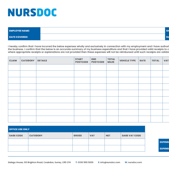 Nursdoc Candidate Expense Reimbursement Form