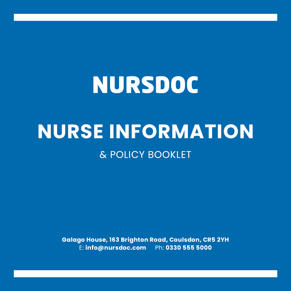 Nursdoc Nurse Information Policy Booklet Cover