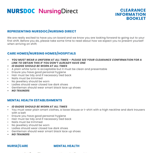 89.1.03 Nursdoc Clearance Information Booklet