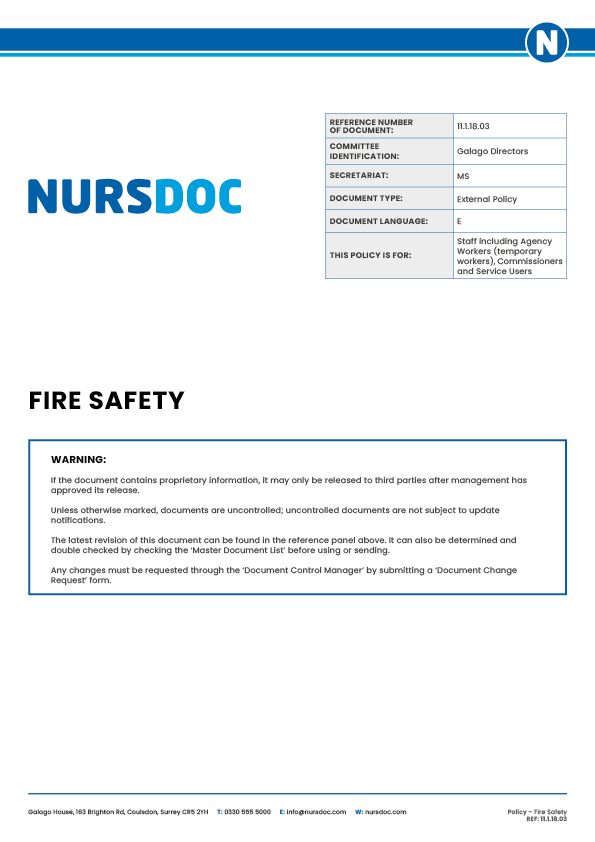 Nursdoc Policy Fire Safety