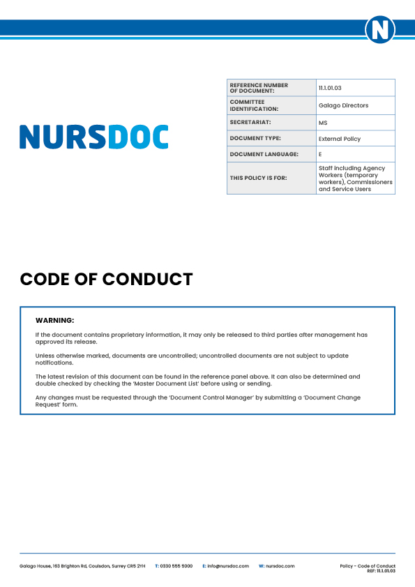 Nursdoc Code of Conduct Policy