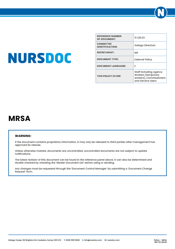 Nursdoc Policy MRSA
