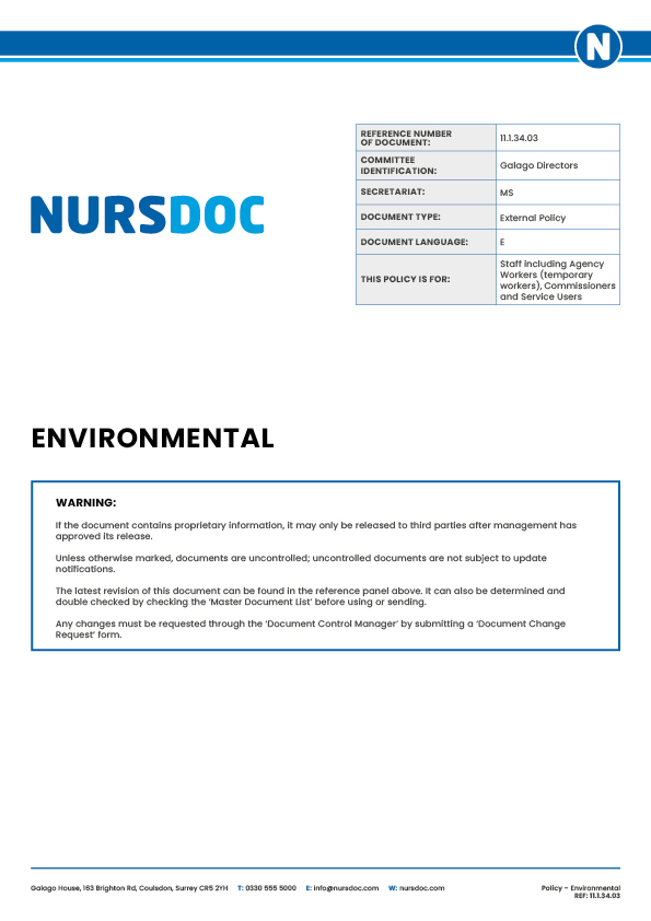 Nursdoc Policy Environmental