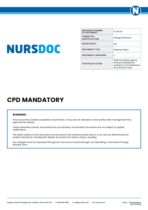 Nursdoc CPD Mandatory Policy