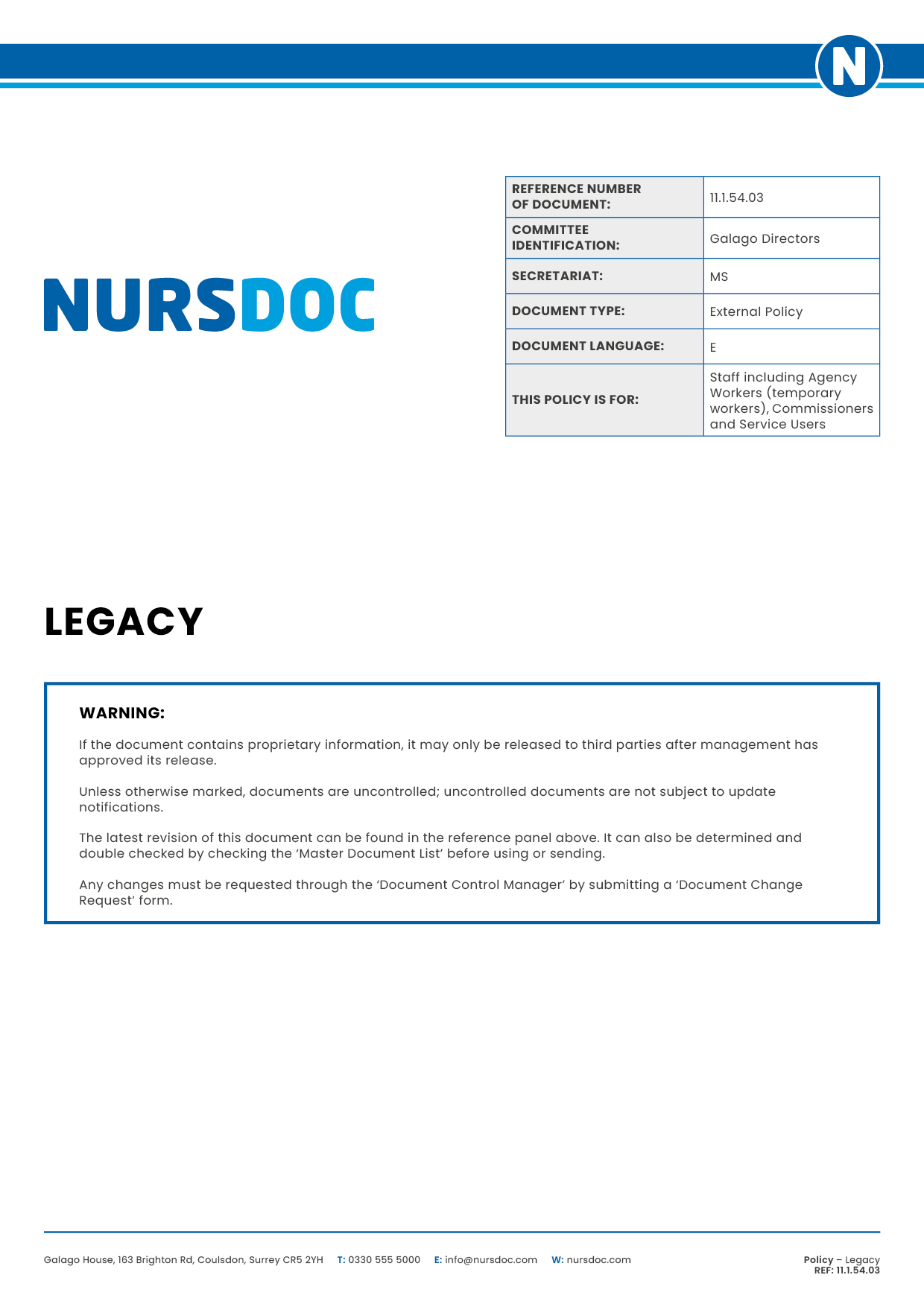Nursdoc Policy Legacy