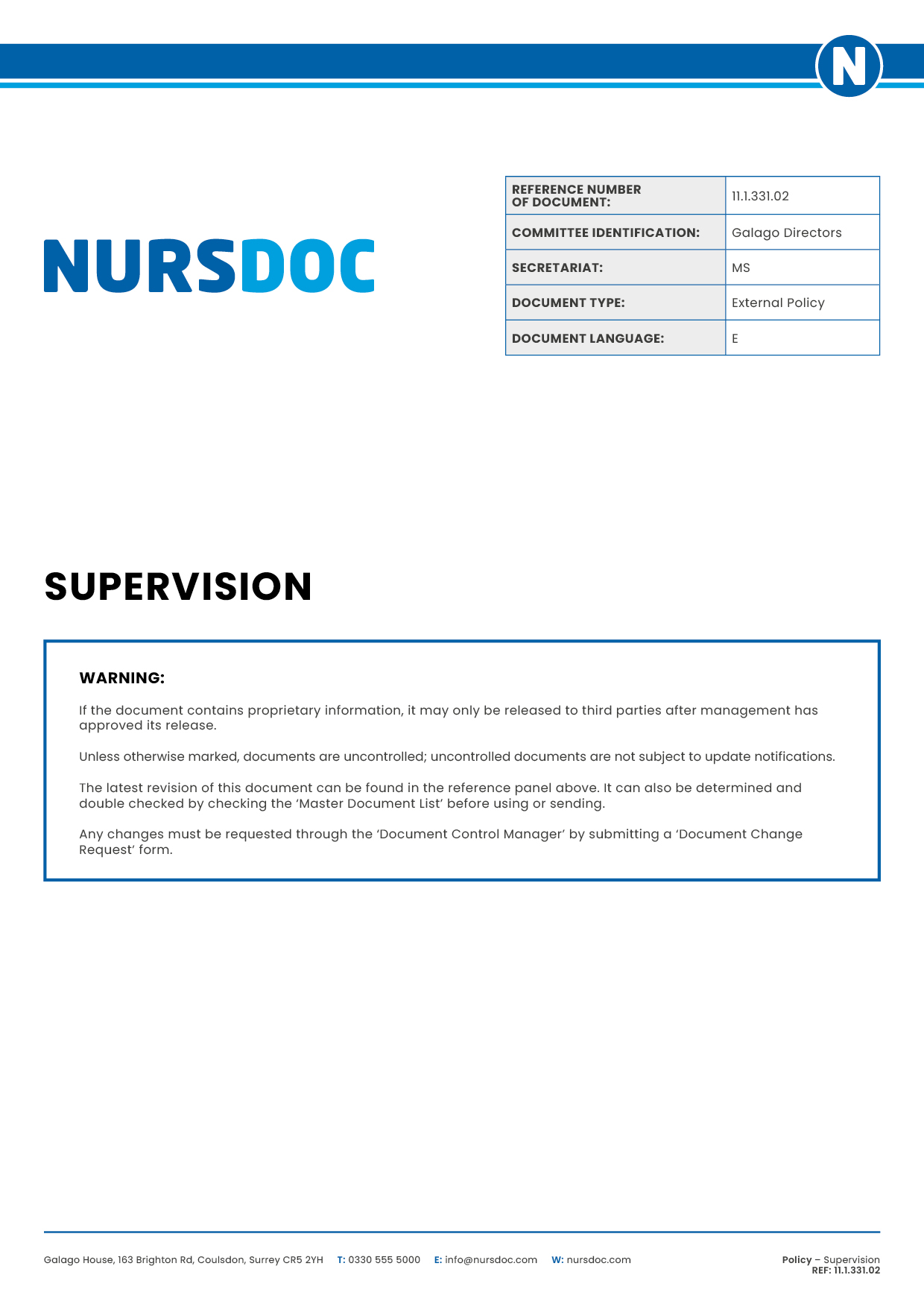 Nursdoc Policy Supervision
