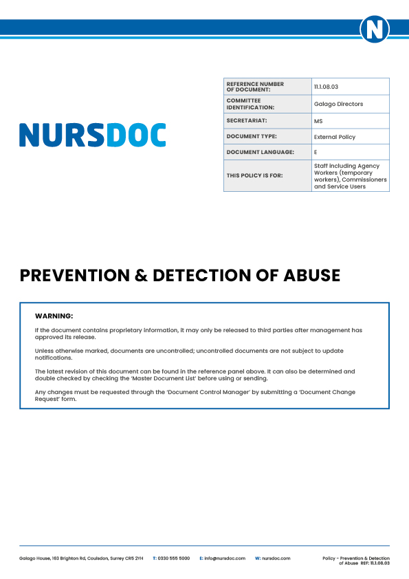 Nursdoc Prevention Detection of Abuse Policy
