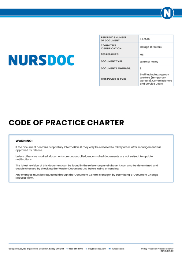 Nursdoc Policy Code of Practice Charter