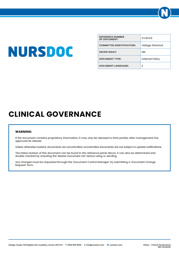 Nursdoc Policy Clinical Governance