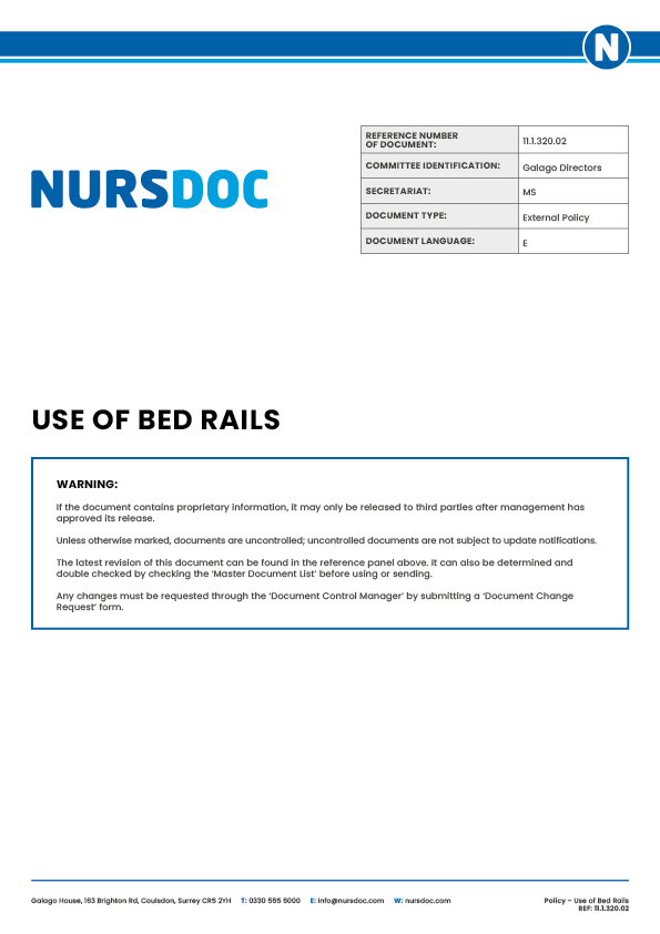Nursdoc Policy Use of Bed Rails